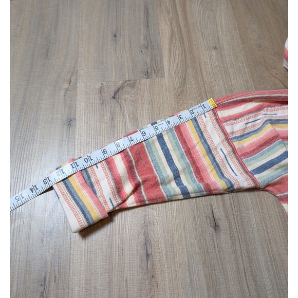 Lauren Ralph Lauren Hoodie Henley Top Size L Striped Southwestern Colorful - Picture 12 of 12